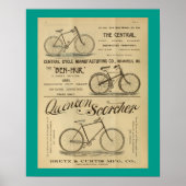 1893ヴィンテージスコーチャー自転車広告アートポスター ポスター (正面)