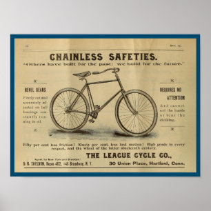 1893ヴィンテージ安全自転車誌アドアートポスター ポスター