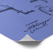 1893ヴィンテージ自転車特許プリント ポスター (角)