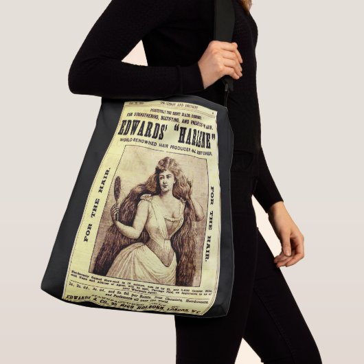 1893年のHarleneのヘア修復用の広告 クロスボディバッグ (クローズアップ)