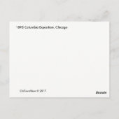 1893年コロンビア博覧会の鳥瞰図 ポストカード (裏面)