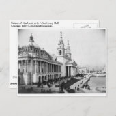 1893年コロンビア博覧会、整備士芸術宮殿 ポストカード (正面/裏面)