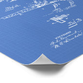 1893年特許技術青写真 ポスター (角)