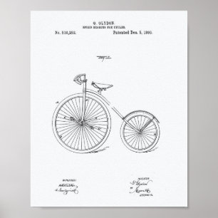 1893年自転車特許白番紙 ポスター