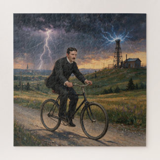 1893年頃の自転車でラボへ向かうニコラ・テスラ ジグソーパズル