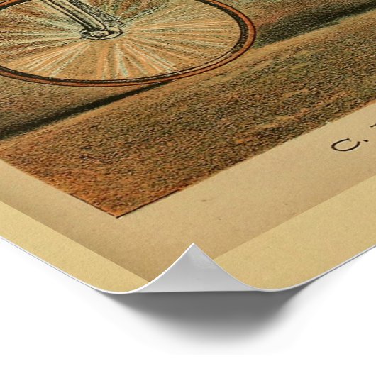 1893自転車ハイホイールペニー農耕芸術プリント ポスター (角)