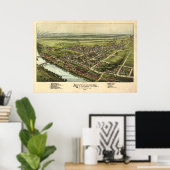 1893航空地図ロイヤースフォードPAペンシルバニア ポスター (ホームオフィス)