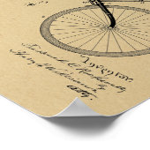 1893航空推進自転車デザイン特許プリント ポスター (角)