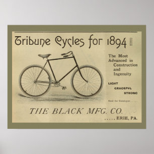 1893 ヴィンテージ自転車マガジン広告アートポスター ポスター
