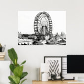 1893 FIRST FERRIS WHEEL – シカゴ・ワールド・フェア ポスター (ホームオフィス)