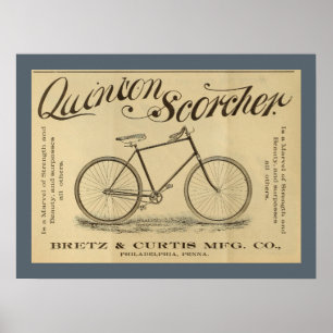 1893 Quinton Scorcher自転車広告アートポスター ポスター