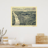 1893 Saint Paul, MNバードアイビューパノラママップ ポスター (キッチン)