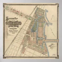 1893年シカゴ万国博覧会の地図，アメリカ合衆国 ポスター | Zazzle.co.jp