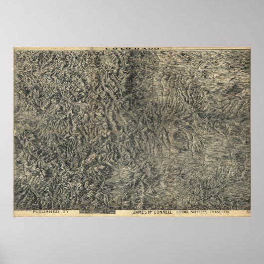 1894コロラド山・市・河川の地図 ポスター (正面)