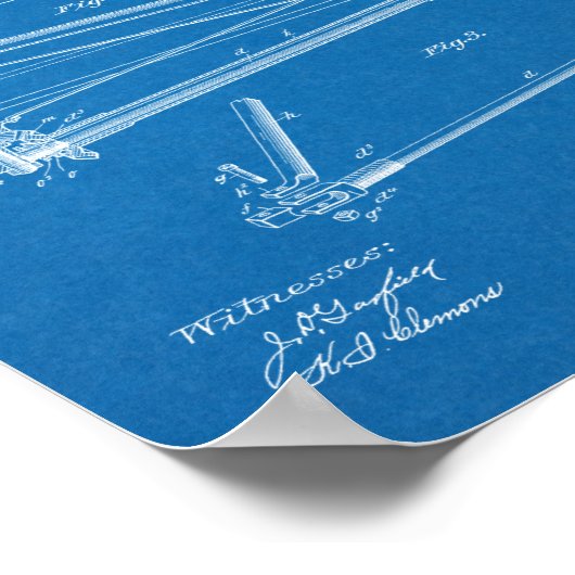 1894チェーンレス自転車デザイン特許プリント ポスター (角)