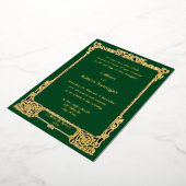 1894ビクトリアン年ケルト結び目模様縁ど結婚ズ 箔招待状 (回転した状態)