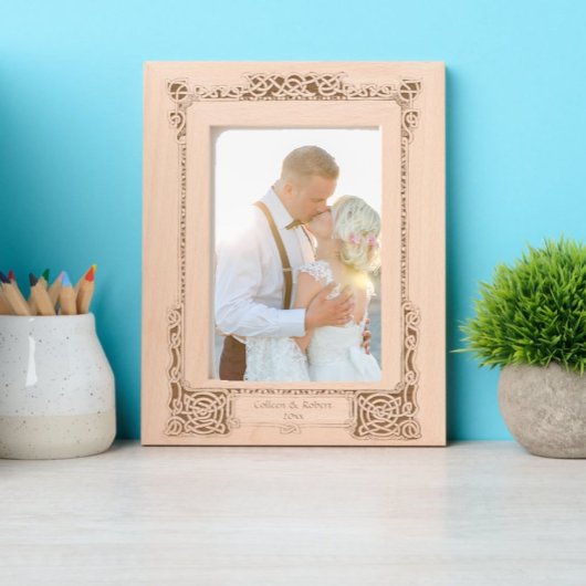 1894ビクトリアン年ケルト結び目模様縁ど レーザー彫刻フレーム