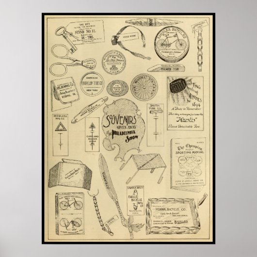 1894フィラデルフィア自転車ショー広告アートポスター ポスター (正面)