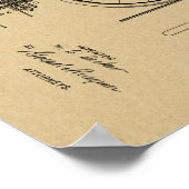 1894レバー推進自転車特許プリント ポスター (角)