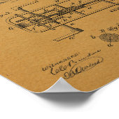 1894ヴィンテージ自転車ギアリング特許芸術プリント ポスター (角)