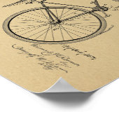 1894ヴィンテージ自転車特許プリント ポスター (角)