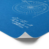 1894ヴィンテージ自転車特許青写真アートプリント ポスター (角)