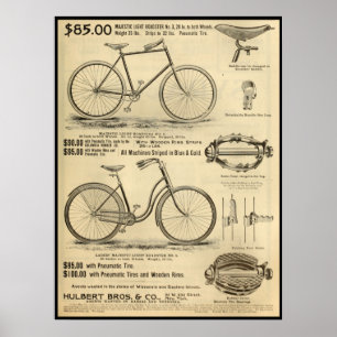 1894威厳のあるライトロードスター自転車広告アートポスター ポスター