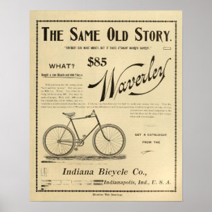 1894年のWaverlyインディアナの自転車の広告の芸術ポスター ポスター