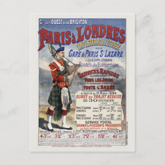 1894年 フランス・イギリス ヴィンテージ鉄道旅行ポスター ポストカード