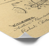 1894楕円ギア自転車デザイン特許プリント ポスター (角)