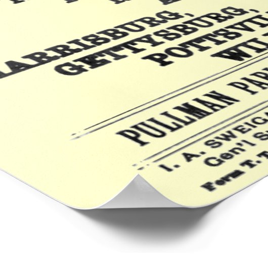 1894読年の鉄道ダイヤ表 ポスター (角)