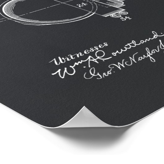 1894 Pocket Camera Patent Art Drawing Print ポスター (角)