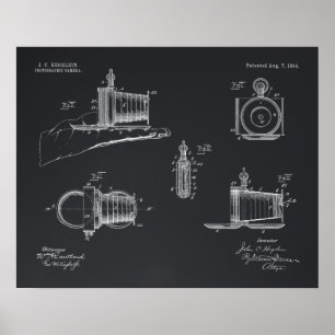 1894 Pocket Camera Patent Art Drawing Print ポスター