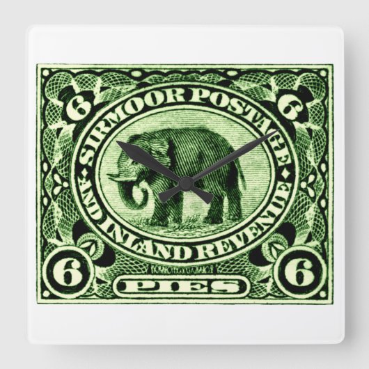 1895インディアン州ゾウ スクエア壁時計 (正面)