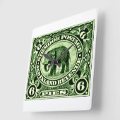 1895インディアン州ゾウ スクエア壁時計 (傾斜)