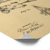 1895チェーンレス自転車デザイン特許プリント ポスター (角)