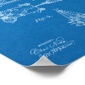 1895チェーンレス自転車デザイン特許プリント ポスター (角)