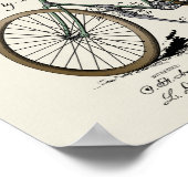 1895ヴィンテージ自転車特許カラーアートプリント ポスター (角)