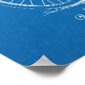 1895ヴィンテージ自転車特許青写真アートプリント ポスター (角)