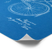 1895ヴィンテージ自転車特許青写真アートプリント ポスター (角)