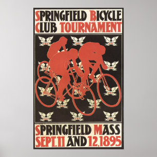 1895年のスプリングフィールドマサチューセッツの自転車のトーナメント ポスター