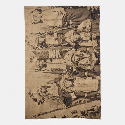 1895年のバッファローのビル野生の西ショーのスー族の責任者 キッチンタオル (縦)