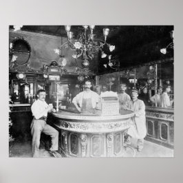 1895年のパリのバー 昔の写真 ポスター