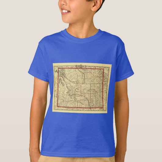 1895年のワイオミングの地図 Tシャツ (正面)