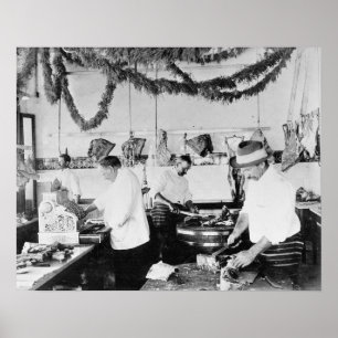 1895年の精肉店 ビンテージ写真 ポスター