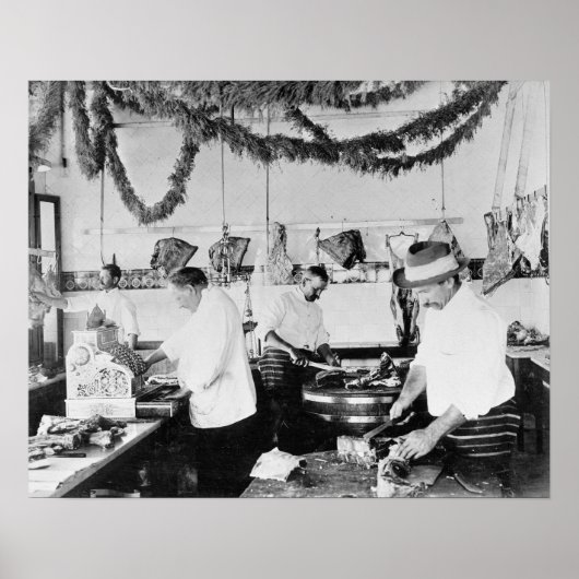 1895年の精肉店 ビンテージ写真 ポスター (正面)