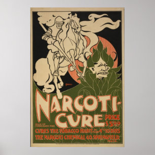 1895年のNarcoti治療はタバコの習慣を治します ポスター