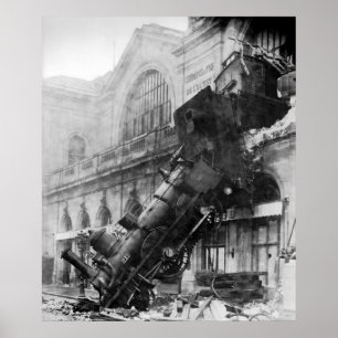 1895年パリのモンパルナス駅で難破船 ポスター