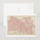 1895年ボストン市街の古地図 ポストカード (正面/裏面)