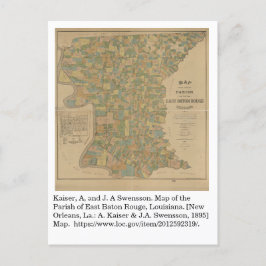 1895年ラ・イースト・バトンルージュ地方の地図 ポストカード